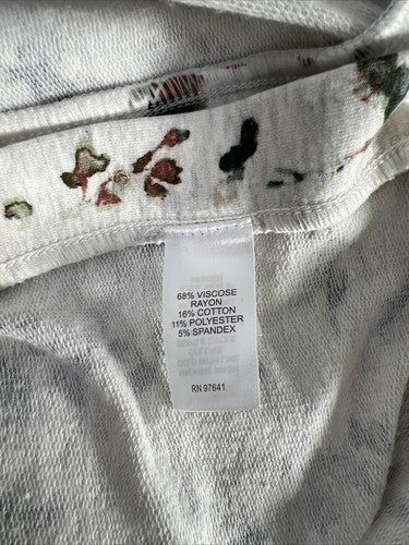 J. Jill Women's Ivory Floral Curved Hem Terry Knit Sweater - XS image 4