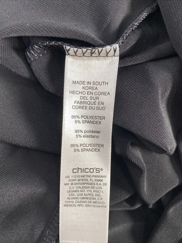 Chico's Women's Black Stretch Short Sleeve Top Shirt Sz 0/US S image 4