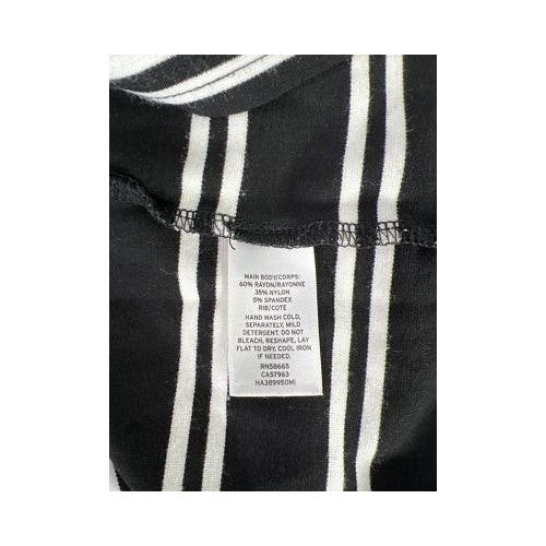 Halogen Women’s Black/White Striped Long Sleeve Cropped T-Shirt - S image 4