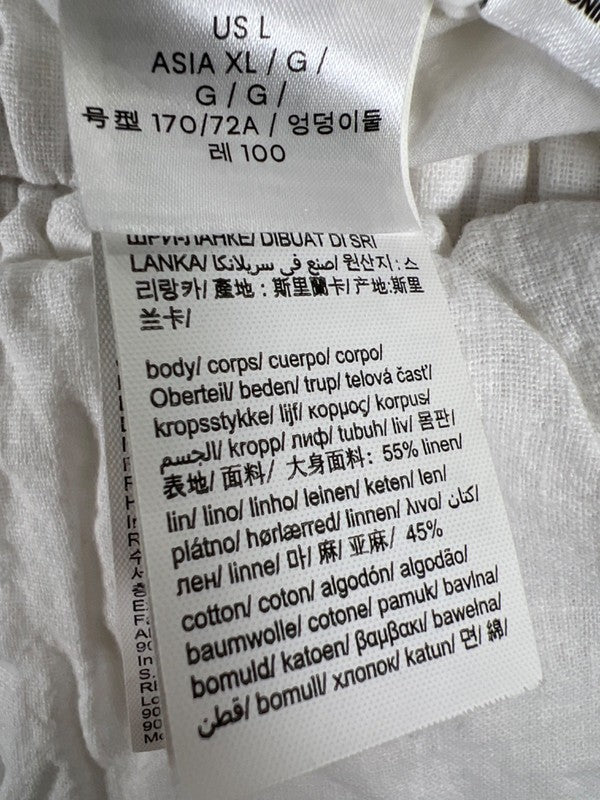 Calvin Klein Women's White Pull On Linen Blend Shorts - L image 4