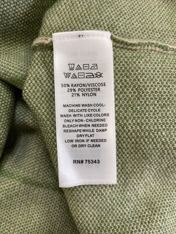 Tahari Women’s Beige/Green Long Sleeve Mock Neck Sweater - S image 4