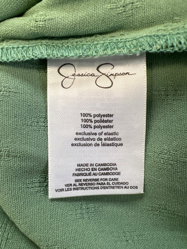 Jessica Simpson Women's Green Textured Long Balloon Sleeve Blouse - XL image 4