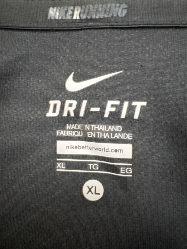 Nike Men's Black/Green Dri-Fit Quarter Zip Long Sleeve Running Jacket - XL image 3