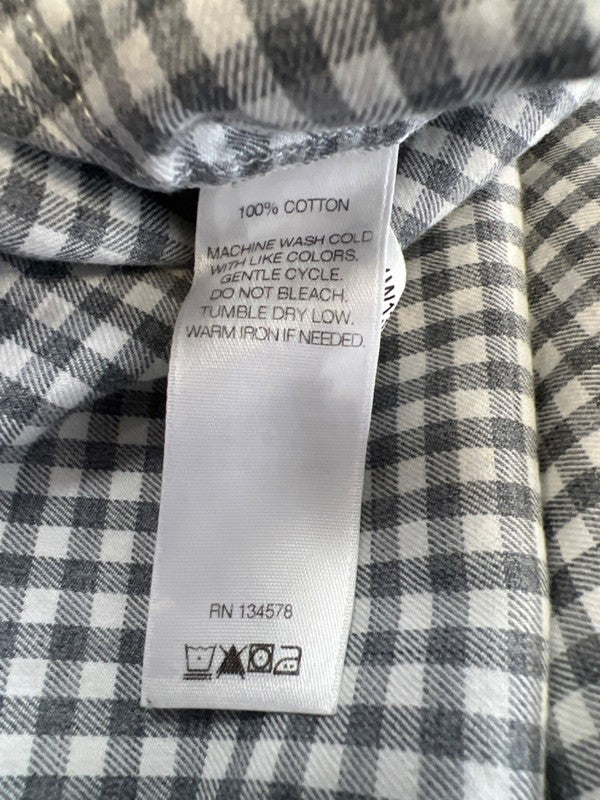 Vineyard Vines Men's Gray/White Plaid Slim Fit Button Up Long Sleeve Shirt - XL image 4