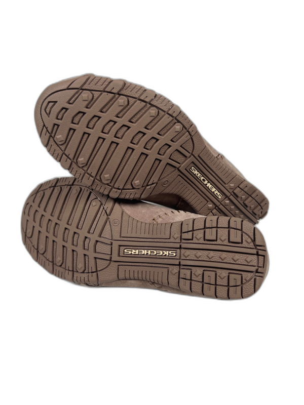Skechers Women's Brown/Taupe Suede Relaxed Fit Biker Alumni Loafers - 8.5 image 8