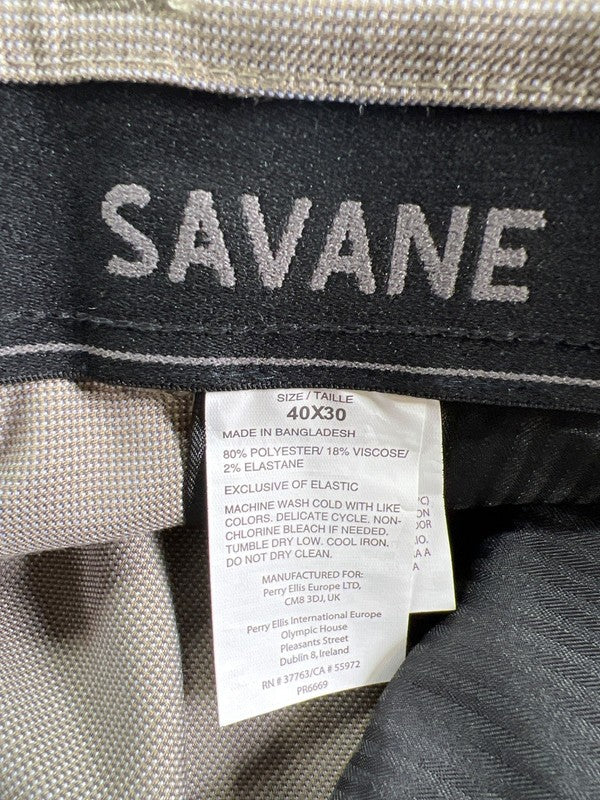 Savane Men's Gray Chinchilla Straight Leg Performance Dress Pants - 40x30 image 3