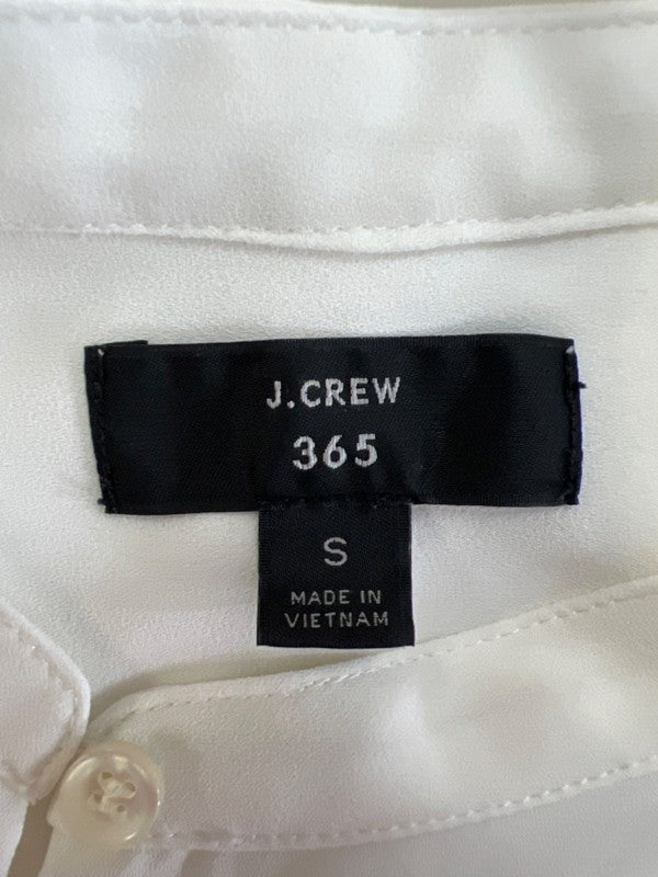 J.Crew 365 Women's White Sleeveless Keyhole Front Semi-Sheer Blouse - S image 3