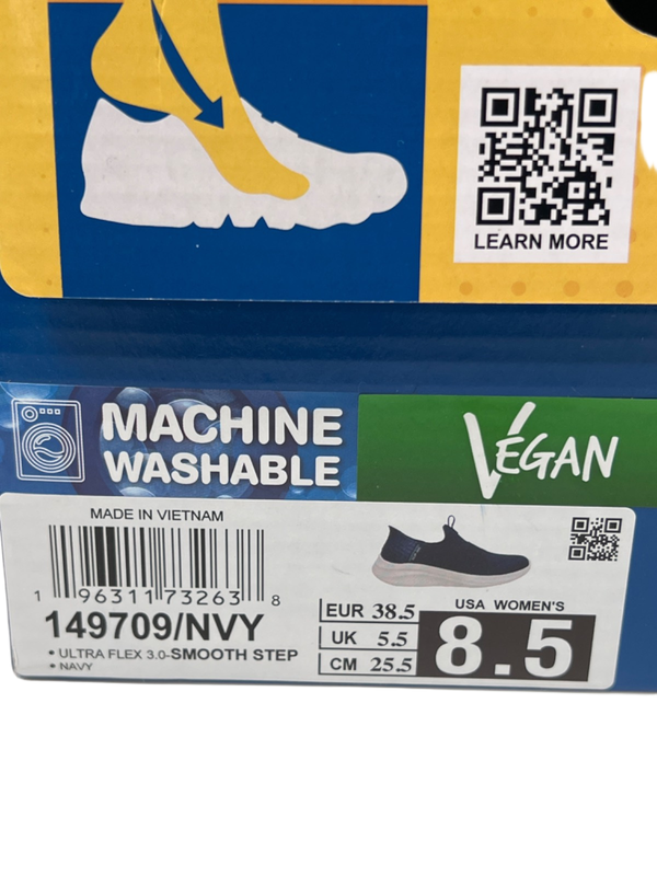 Skechers Women's Blue/White Ultra Flex 3.0 Smooth Step Slip On Sneakers - 8.5 image 11