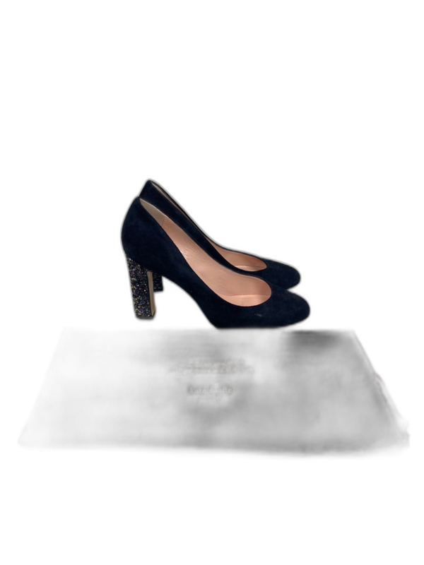 Kate Spade Women's Navy Blue Glitter Suede Allora Pump Heels - 7 image 10
