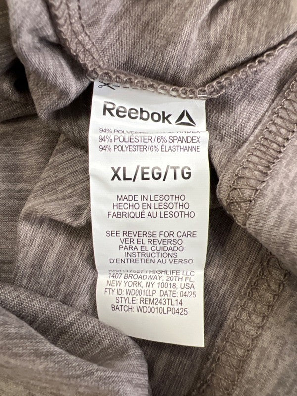 Reebok Men's Brown Driftwood Heather Long Sleeve Slim Athletic Shirt - XL image 4