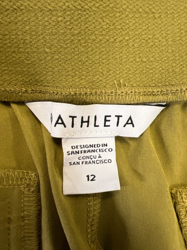 Athleta Women's Green Pull On Slit Ankle Front Seam Pants - 12 image 3