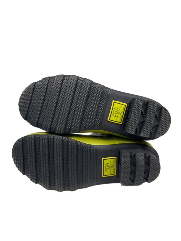 Mackenzie Childs Women's Green Checkered Short Rubber Rain Boots - 10 image 8