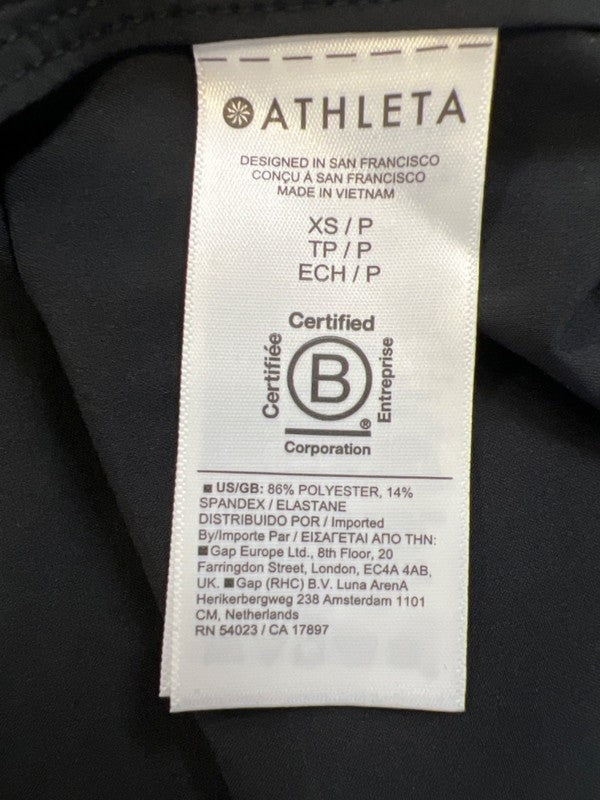 Athleta Women's Black Urbanite Button Up Tie Waist Midi Dress - XS image 4