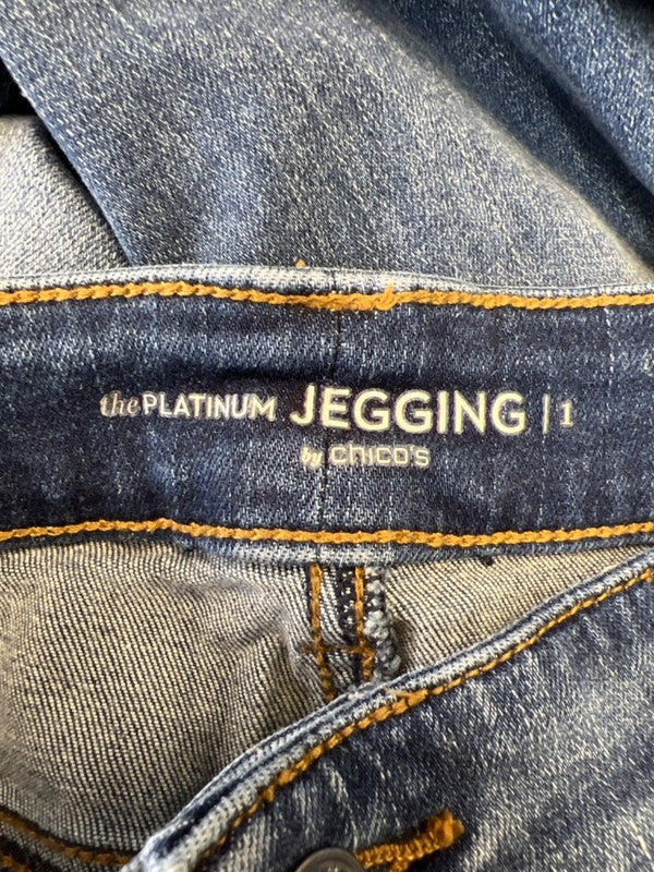 Chico's Women's Medium Wash The Platinum Rhinestone Jegging Jeans - 1/US 8 image 3