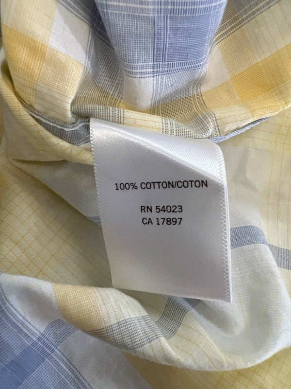 Banana Republic Men's Yellow/Blue Plaid Long Sleeve Button Up Shirt - M image 4
