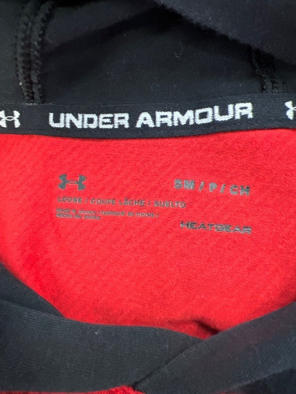 Under Armour Men’s Red/Black Loose Fit HeatGear Short Sleeve Hooded Shirt - S image 3