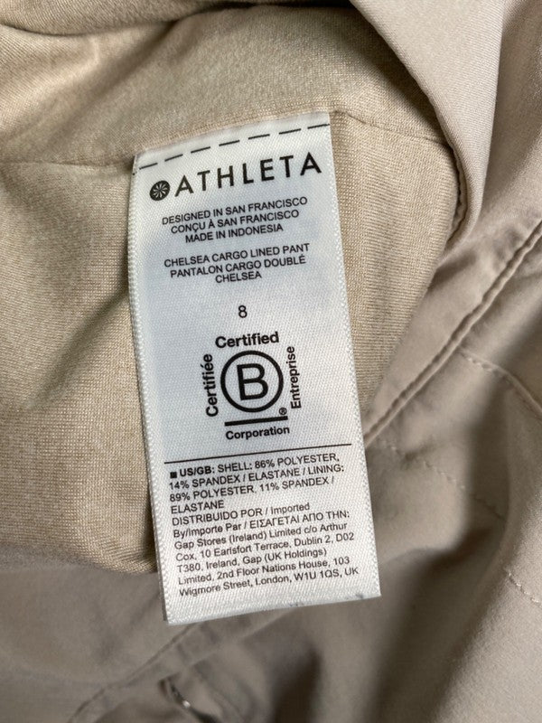 Athleta Women's Beige Chelsea Cargo Lined Pull On Athletic Pants - 8 image 4