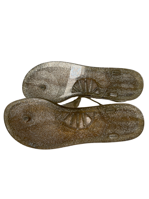 Kate Spade Women's Gray Glitter Jelly Cork Bottom T-Strap Sandals - 10 image 9