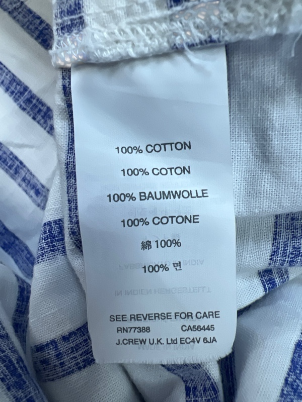 J. Crew Women's White/Blue Striped Cap Sleeve V-Neck Sheath Dress - XS image 4