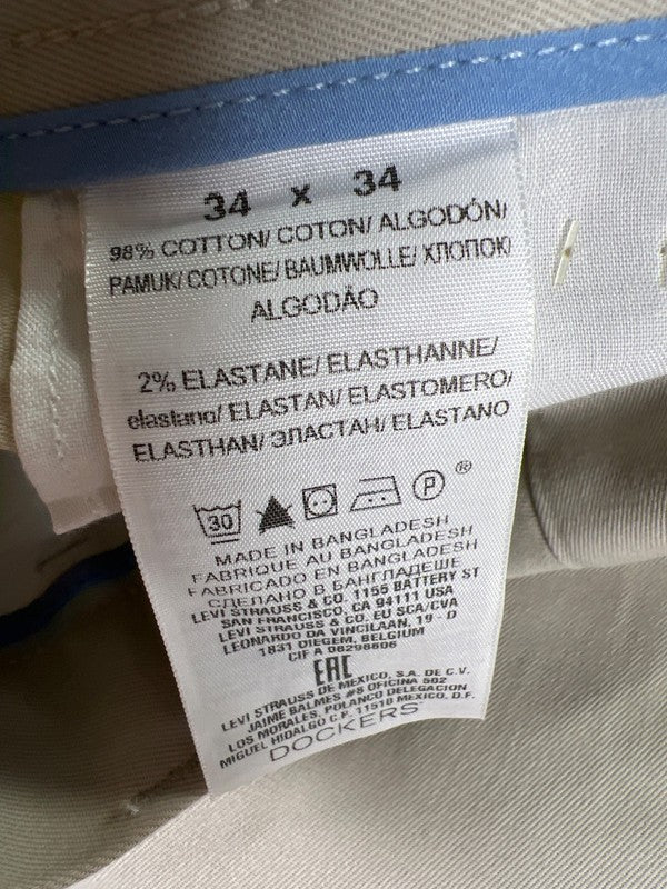Dockers Men's Beige The Best Pressed Slim Signature Khaki Pants - 34x34 image 4