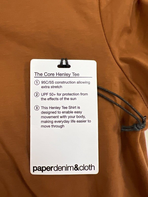 Paper Denim and Cloth Men’s Brown Short Sleeve Core Henley T-Shirt - S image 4