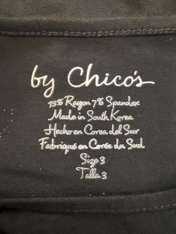 Chico's Women's Black Scoop Neck Long Sleeve Tee Shirt - 3/US XL image 3