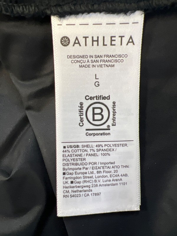 Athleta Women's Black Long Sleeve Crewneck Triumph Hybrid Sweatshirt - L image 4