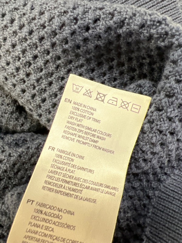 Varley Women's Blue Open Knit Long Sleeve 1/2 Zip Pullover Sweater - L image 4