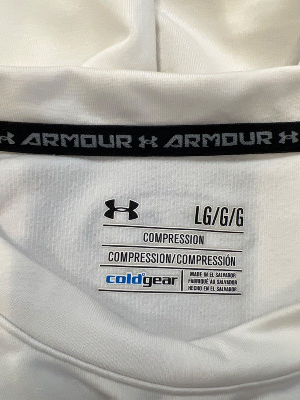 Under Armour Men's White Coldgear Compression Long Sleeve Athletic Shirt - L image 3