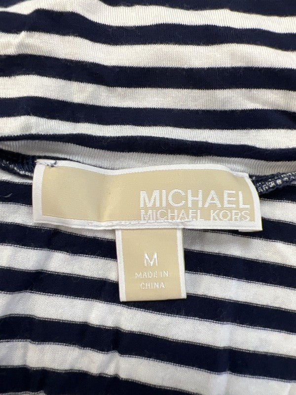 Michael Kors Women's Blue/White Striped Layered Sleeveless Blouse - M image 3