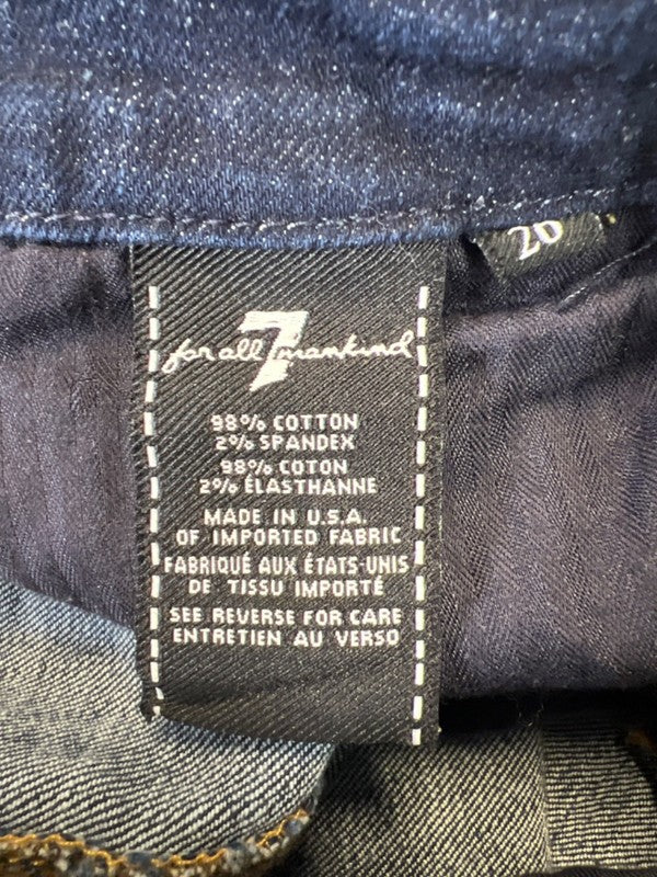 7 For All Mankind Women's Dark Wash Distressed Short Denim Jean Skirt - 26 image 4