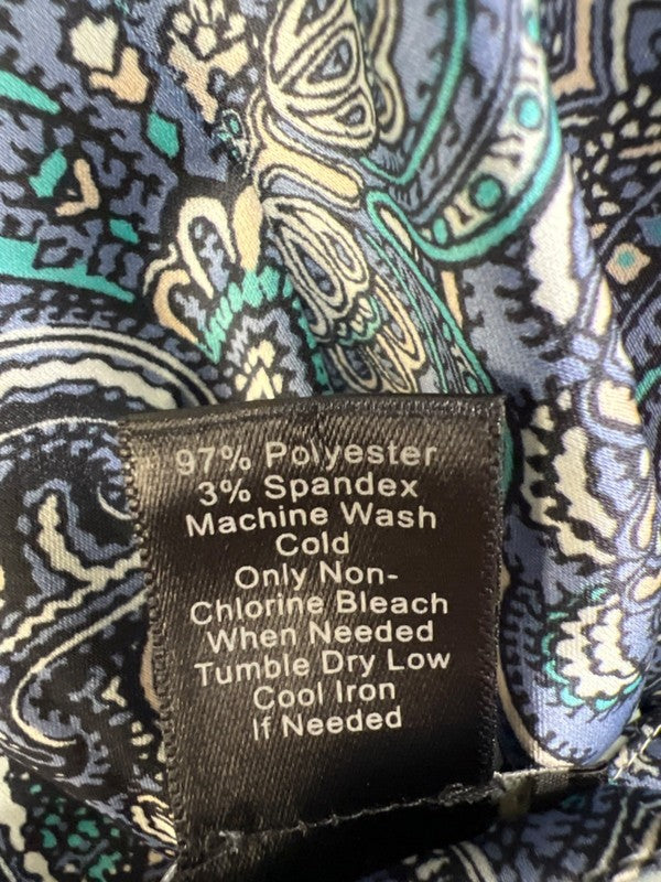 Ann Taylor Women's Blue Paisley Sleeveless Blouse - M image 4