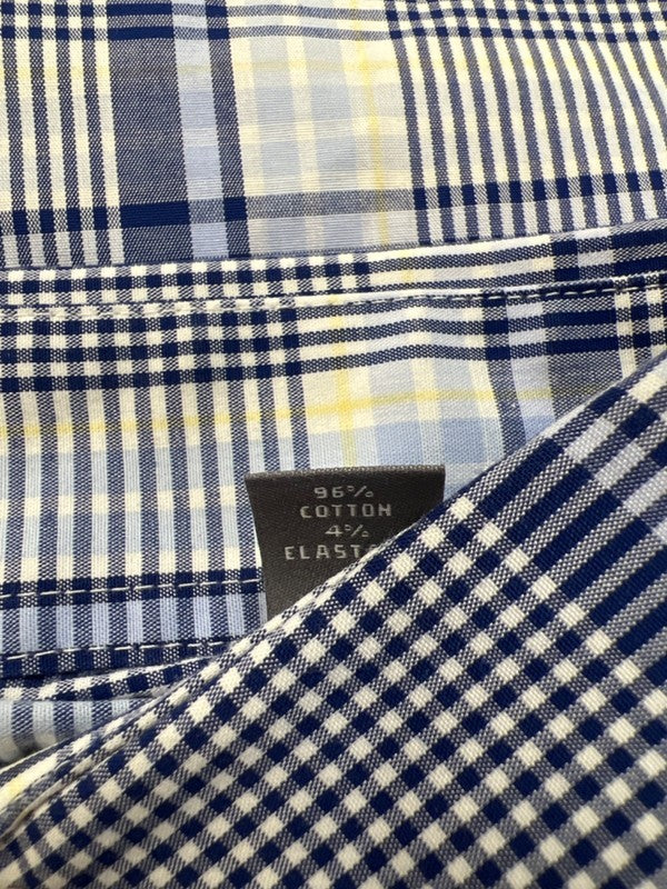 Michael Kors Men's Blue Plaid Airsoft Long Sleeve Button Up Shirt - XL image 4