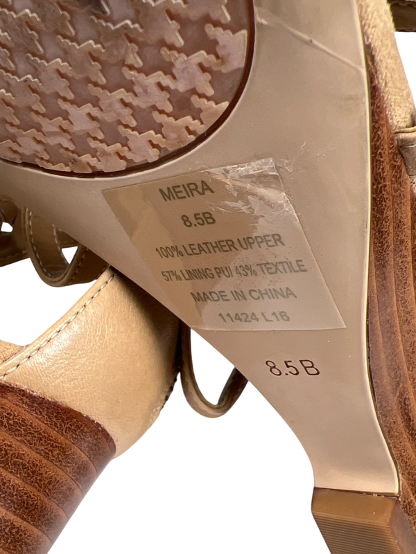 Lauren Ralph Lauren Women's Beige/Tan Leather Meira Small Wedge Sandals - 8.5 image 8