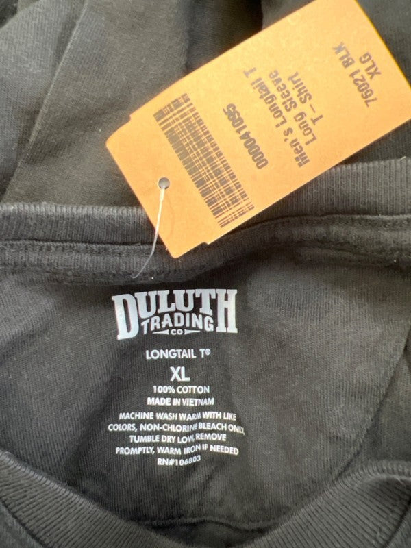 Duluth Trading Men's Black Cotton Longtail Long Sleeve Tee Shirt - XL image 3