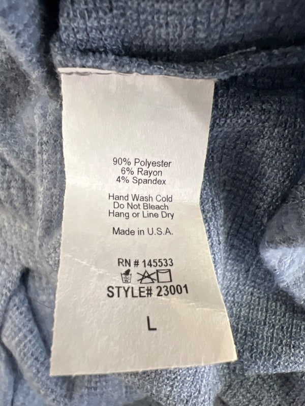 W5 Women’s Blue 3/4 Sleeve Zip Back Soft Shirt - L image 4