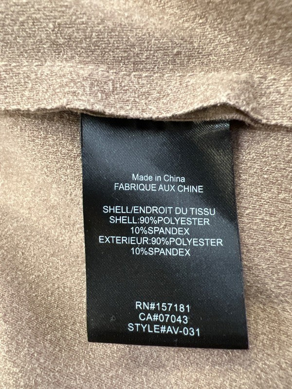 Adrienne Vittadini Women’s Brown Faux Suede Open Drape Front Jacket - XS image 4