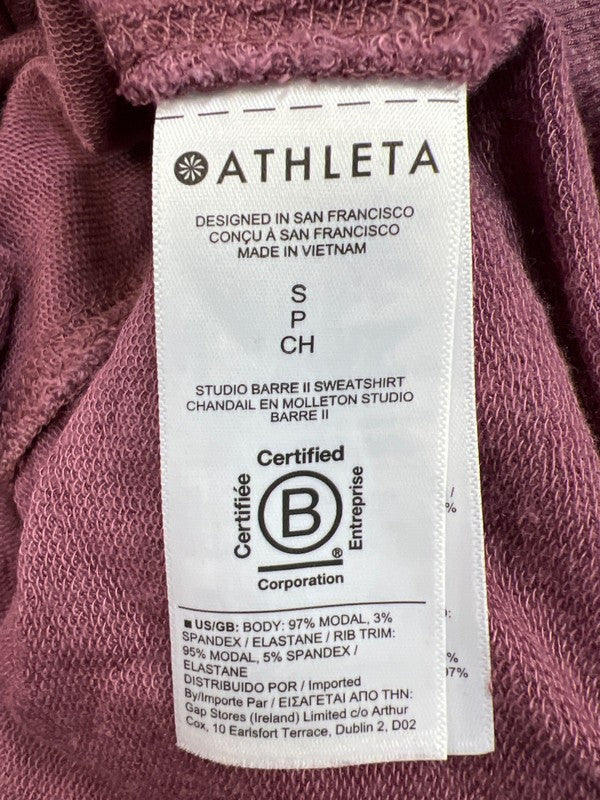 Athleta Women’s Pink Off The Shoulder Studio Barre Sweatshirt - S image 4