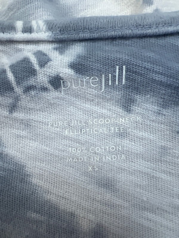 Pure J Jill Women's Blue/White Elliptical Scoop Neck Short Sleeve Tee Shirt - XS image 3