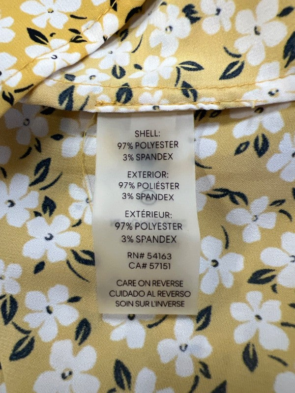Calvin Klein Women's Yellow Floral Short Flutter Sleeve Blouse - 2X Plus image 4