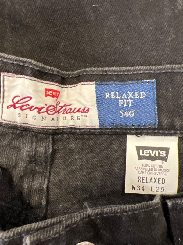 Levi’s Signature Men’s Black Relaxed Fit 54o Denim Jeans - 34x29 image 3
