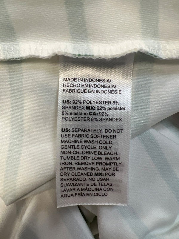 Chico's Zenergy Women's White Striped Quarter Button Sleeveless Shirt - 4/US 20 image 4