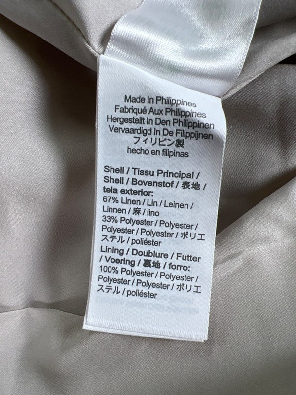 J Crew Women's Beige Kate Linen Blend Straight Leg High Rise Pants - 10 image 4