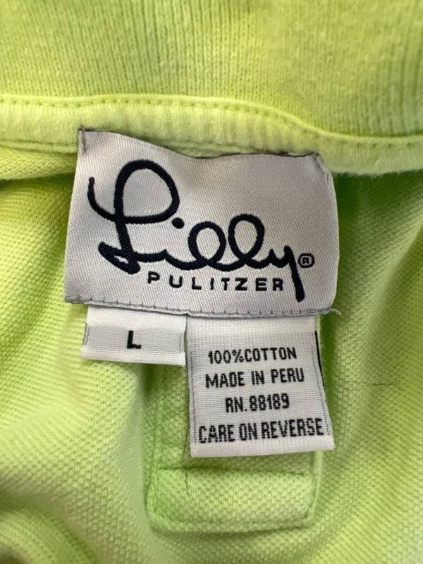 Lilly Pulitzer Women's Green Sleeveless Polo Shirt - L image 3