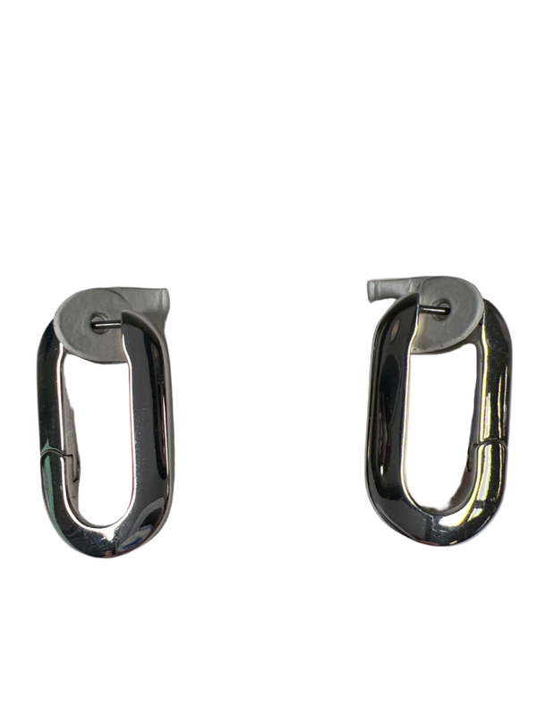 Jenny Bird Women's Silver Mega U-Link Thick Hoop Earrings image 5