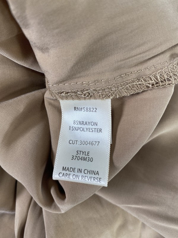 NEW Max Studio Women’s Brown Khaki Short Sleeve Button Up Shirt - XS image 4