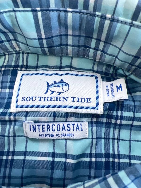 Southern Tide Men's Blue Plaid Intercostal Button Up Shirt - M image 3