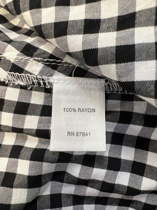 J Jill Women's Black/White Checkered Long Sleeve Button Up Shirt - L image 4