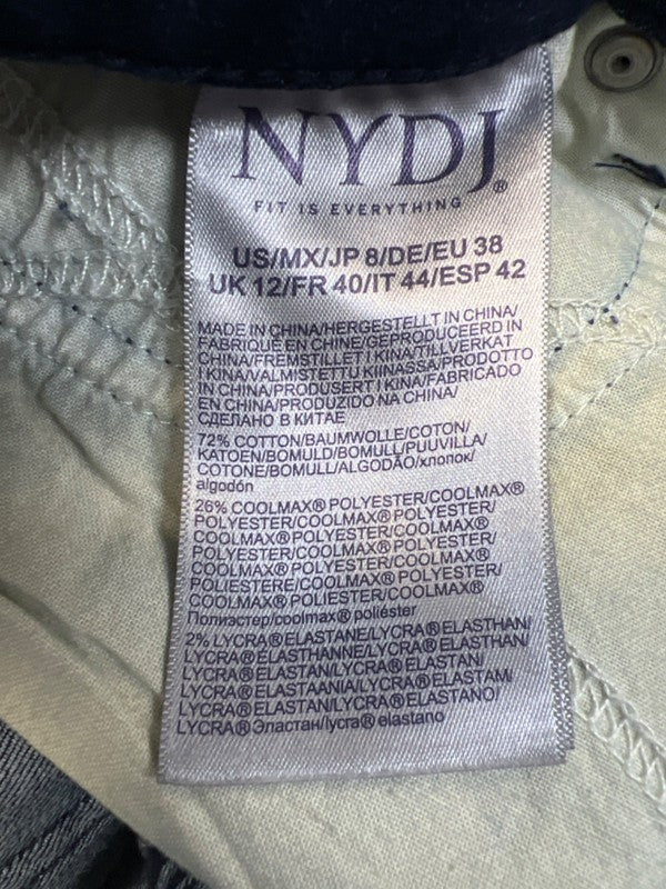 NYDJ Women's Dark Wash Marilyn Straight Cool Embrace Distressed Denim Jeans - 8 image 4