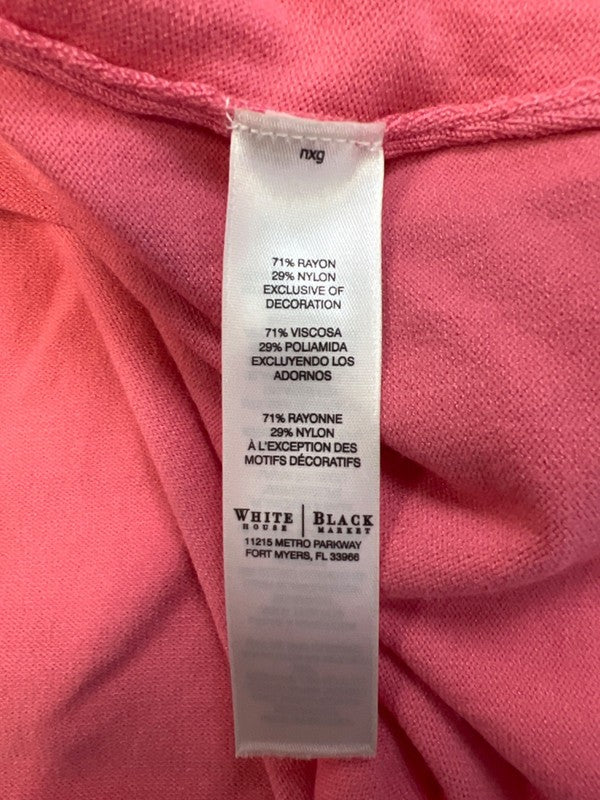 White House Black Market Women's Pink Open Front 3/4 Sleeve Shrug Sweater - XL image 4